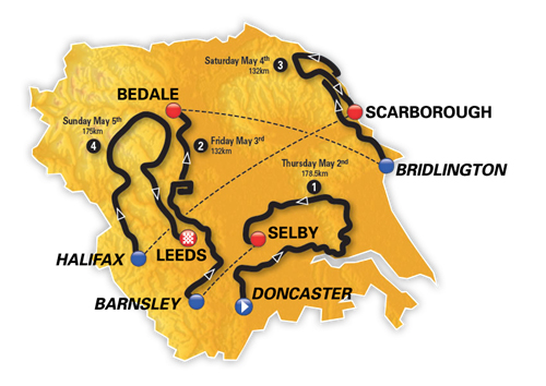 Tour of Yorkshire map